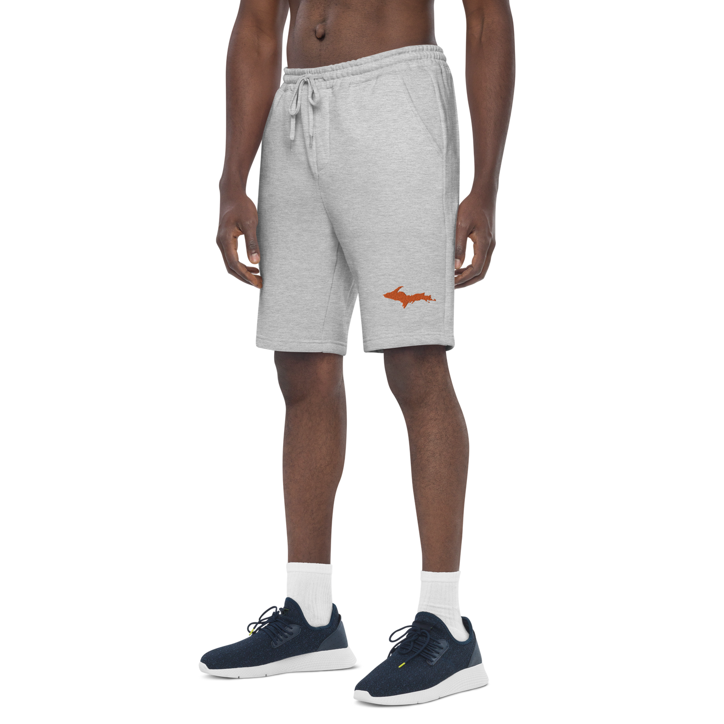 Michigan Upper Peninsula Shorts ( w/ Embroidered Orange UP Outline ) | Men's Fleece