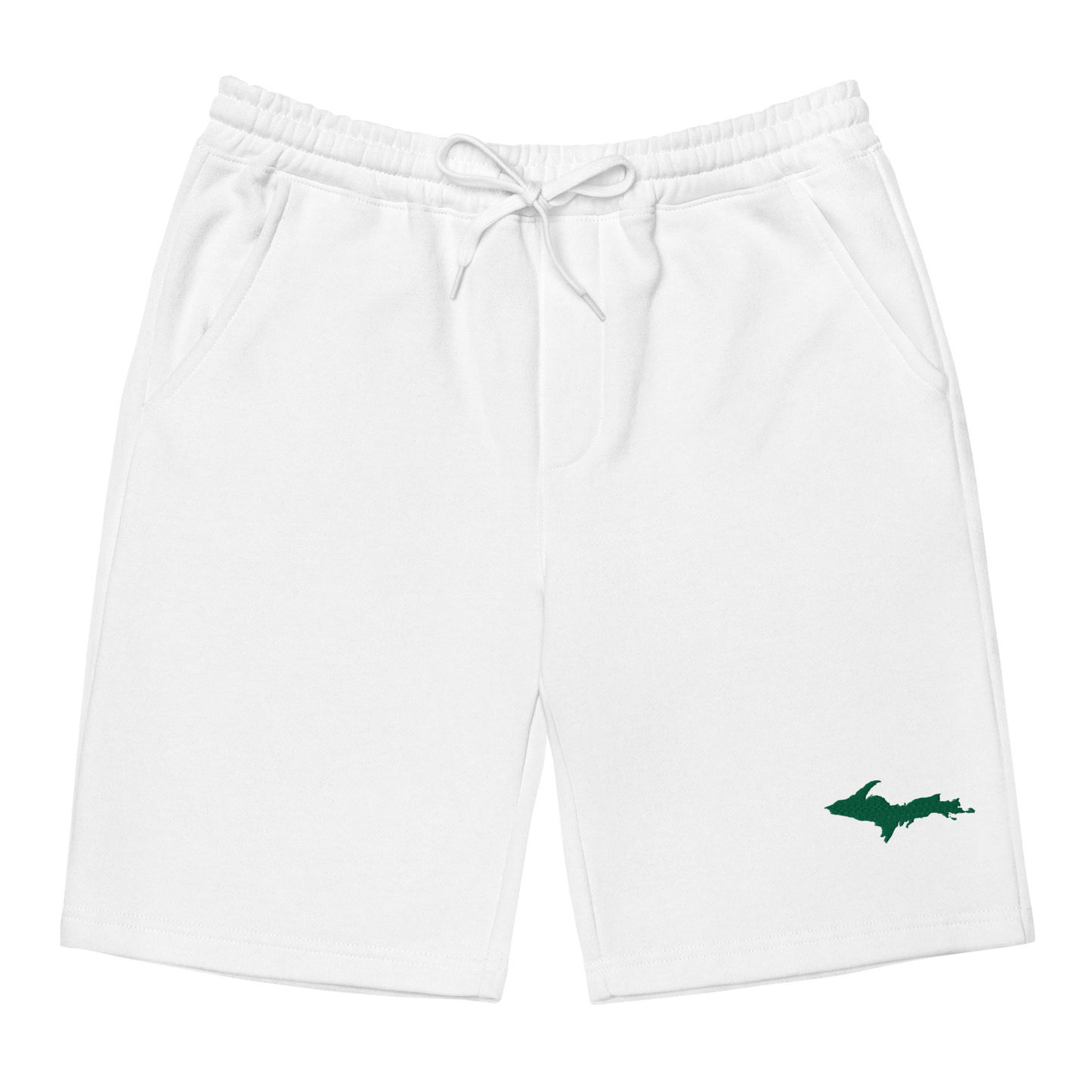 Michigan Upper Peninsula Shorts ( w/ Embroidered Green UP Outline ) | Men's Fleece