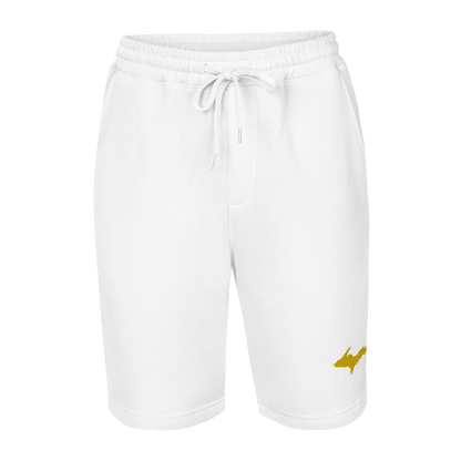 Michigan Upper Peninsula Shorts ( w/ Embroidered Gold UP Outline ) | Men's Fleece