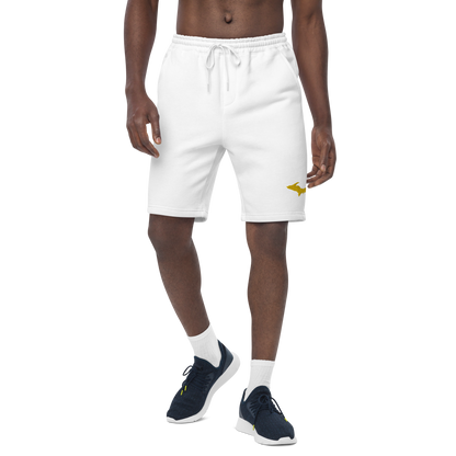 Michigan Upper Peninsula Shorts ( w/ Embroidered Gold UP Outline ) | Men's Fleece