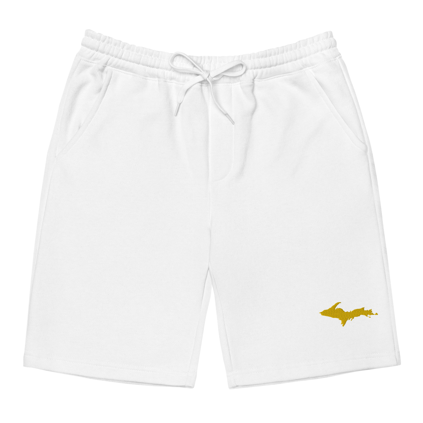 Michigan Upper Peninsula Shorts ( w/ Embroidered Gold UP Outline ) | Men's Fleece