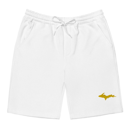 Michigan Upper Peninsula Shorts ( w/ Embroidered Gold UP Outline ) | Men's Fleece