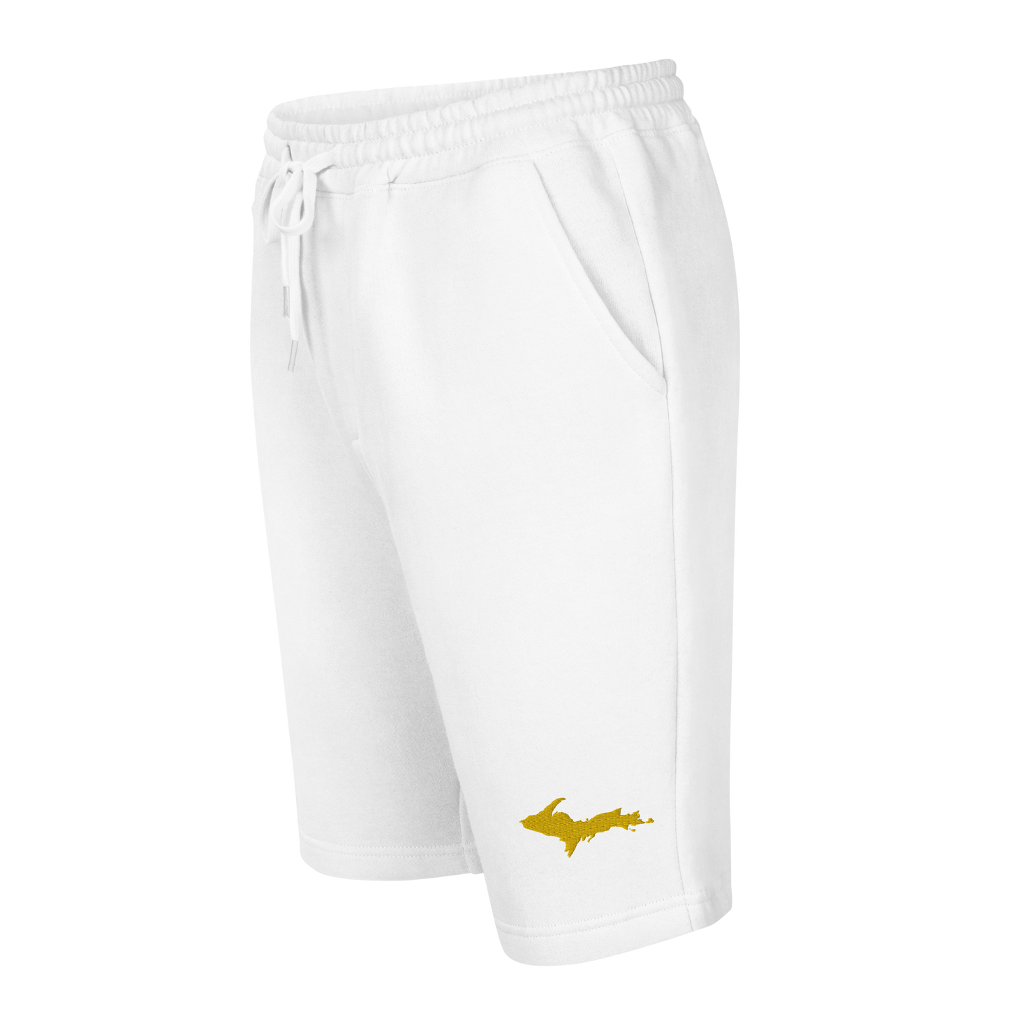 Michigan Upper Peninsula Shorts ( w/ Embroidered Gold UP Outline ) | Men's Fleece