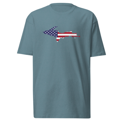 Michigan Upper Peninsula T-Shirt (w/ UP USA Flag) | Men's Heavyweight