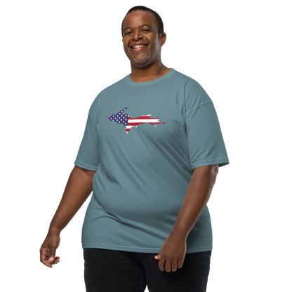 Michigan Upper Peninsula T-Shirt (w/ UP USA Flag) | Men's Heavyweight