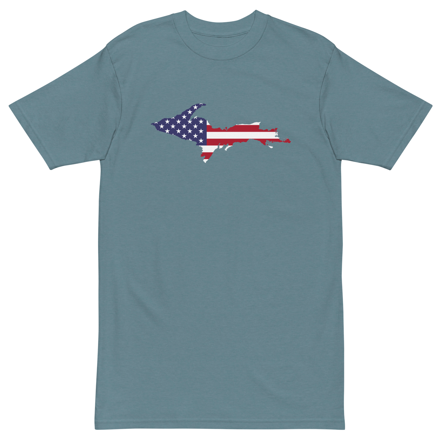 Michigan Upper Peninsula T-Shirt (w/ UP USA Flag) | Men's Heavyweight