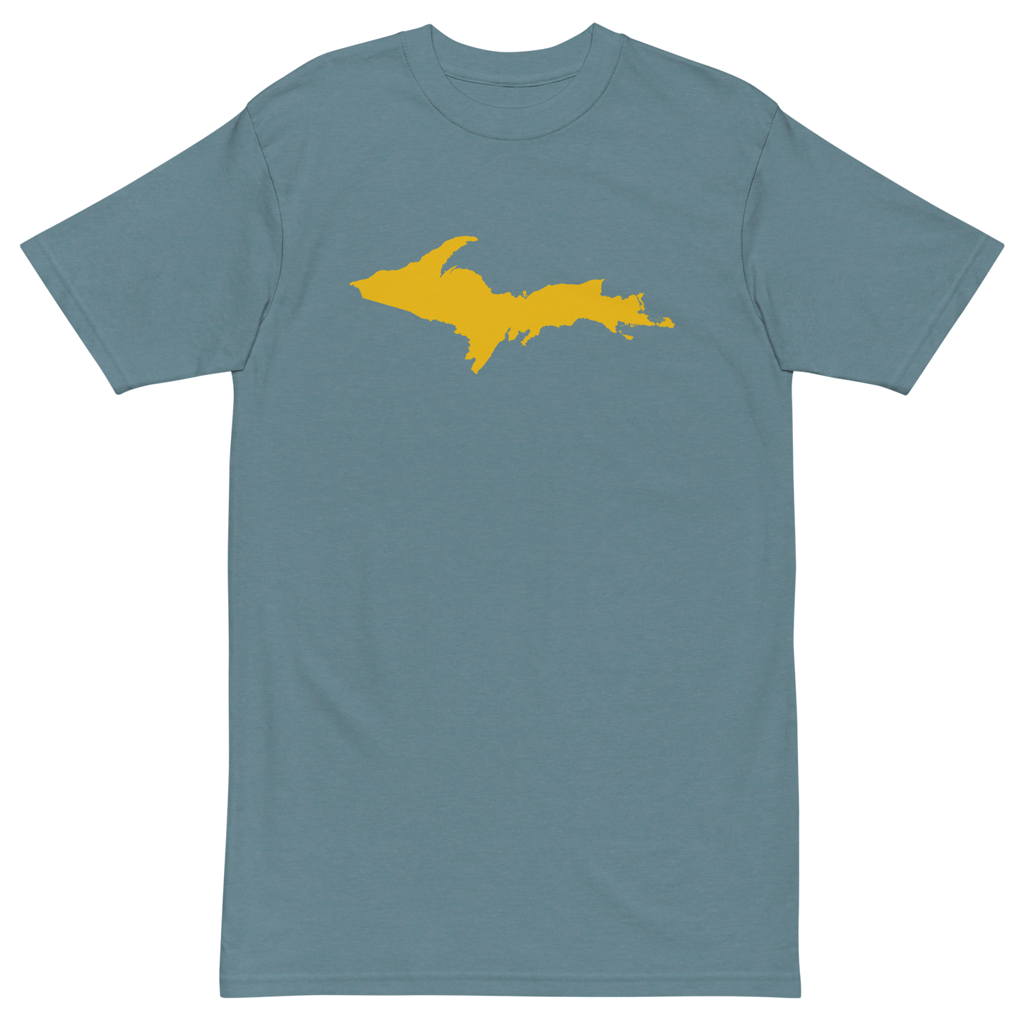 Michigan Upper Peninsula T-Shirt (w/ Gold UP Outline) | Men's Heavyweight