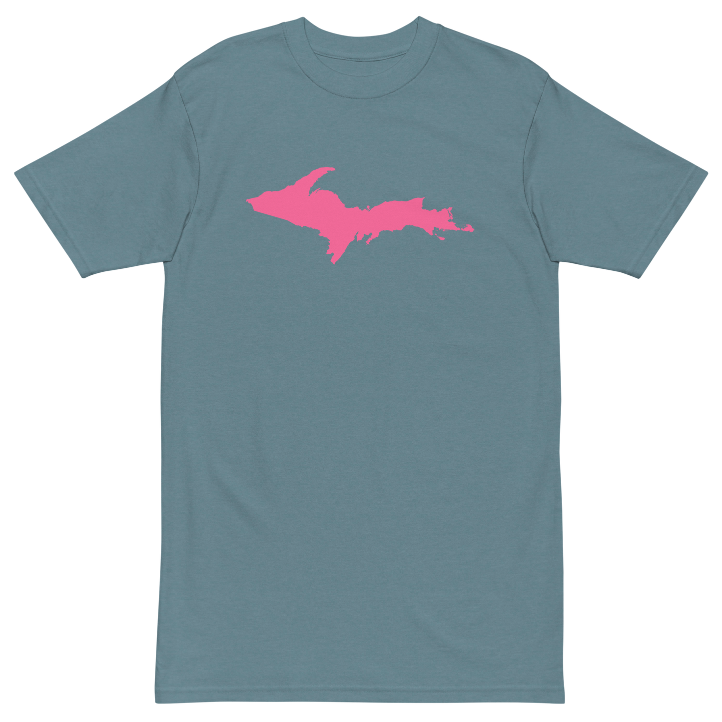 Michigan Upper Peninsula T-Shirt (w/ Pink UP Outline) | Men's Heavyweight