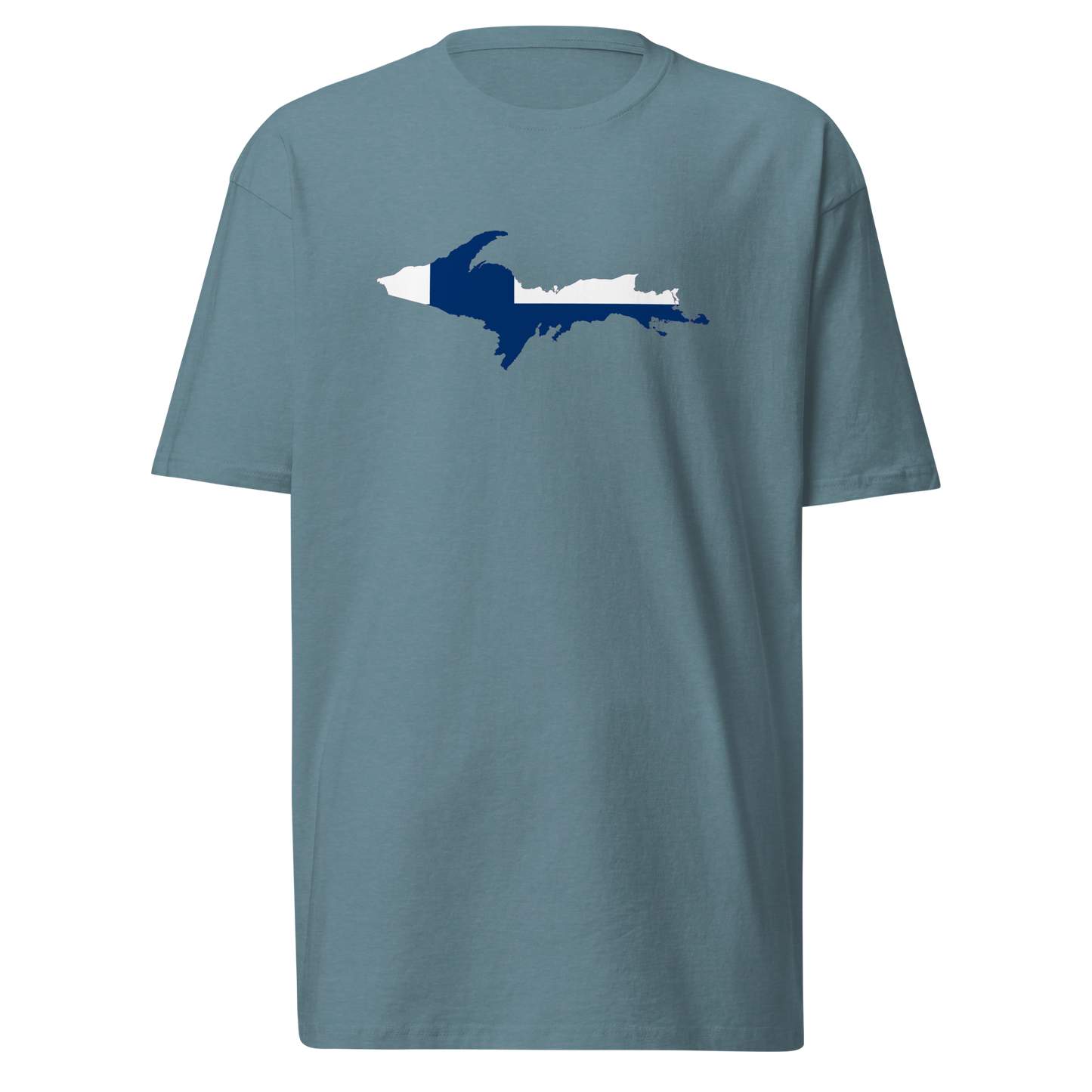 Michigan Upper Peninsula T-Shirt (w/ UP Finland Flag) | Men's Heavyweight