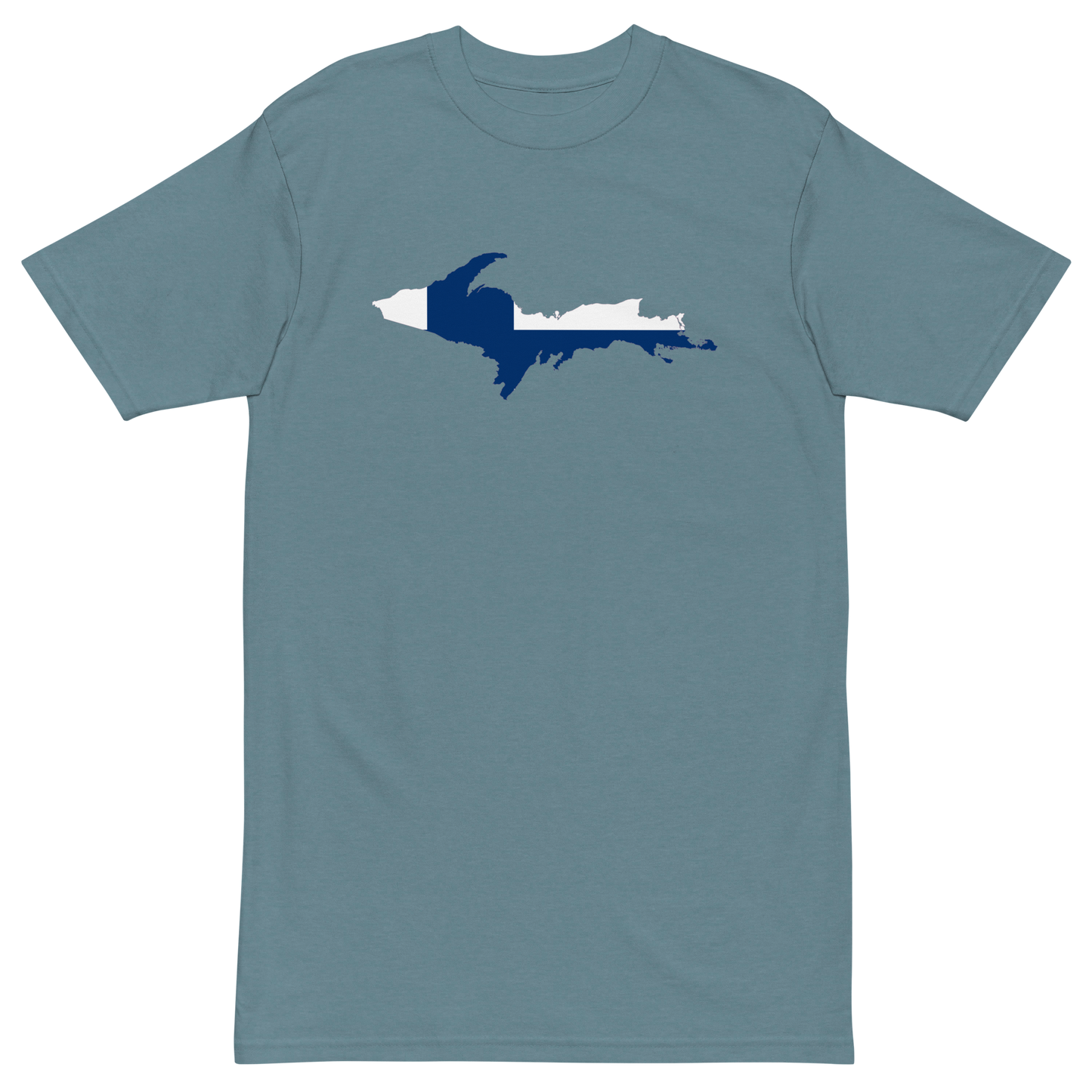 Michigan Upper Peninsula T-Shirt (w/ UP Finland Flag) | Men's Heavyweight