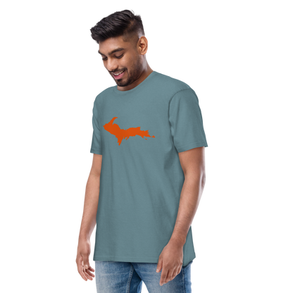 Michigan Upper Peninsula T-Shirt (w/ Orange Outline) | Men's Heavyweight