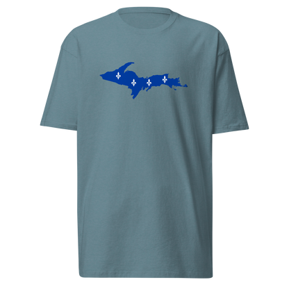 Michigan Upper Peninsula T-Shirt (w/ UP Quebec Flag) | Men's Heavyweight