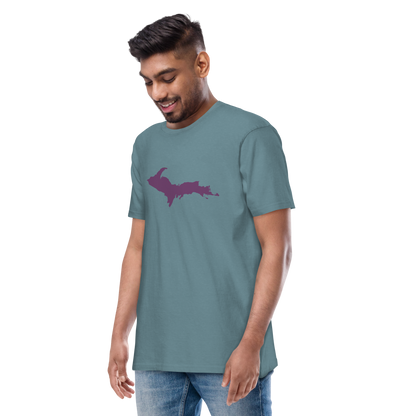 Michigan Upper Peninsula T-Shirt (w/ Plum UP Outline) | Men's Heavyweight