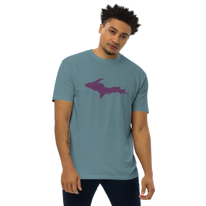 Michigan Upper Peninsula T-Shirt (w/ Plum UP Outline) | Men's Heavyweight