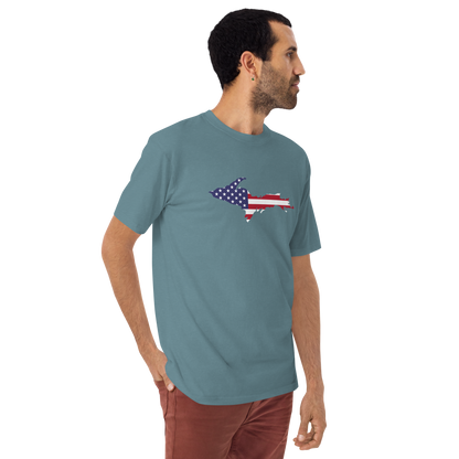 Michigan Upper Peninsula T-Shirt (w/ UP USA Flag) | Men's Heavyweight