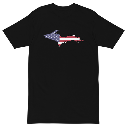 Michigan Upper Peninsula T-Shirt (w/ UP USA Flag) | Men's Heavyweight