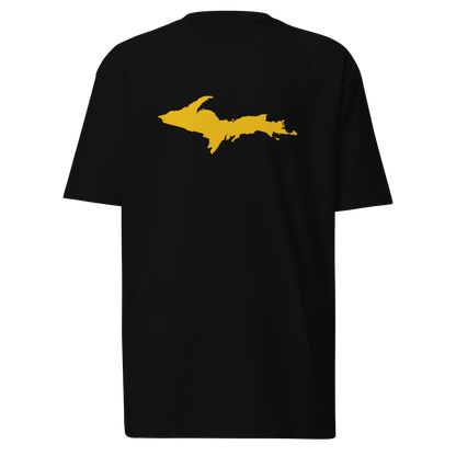 Michigan Upper Peninsula T-Shirt (w/ Gold UP Outline) | Men's Heavyweight