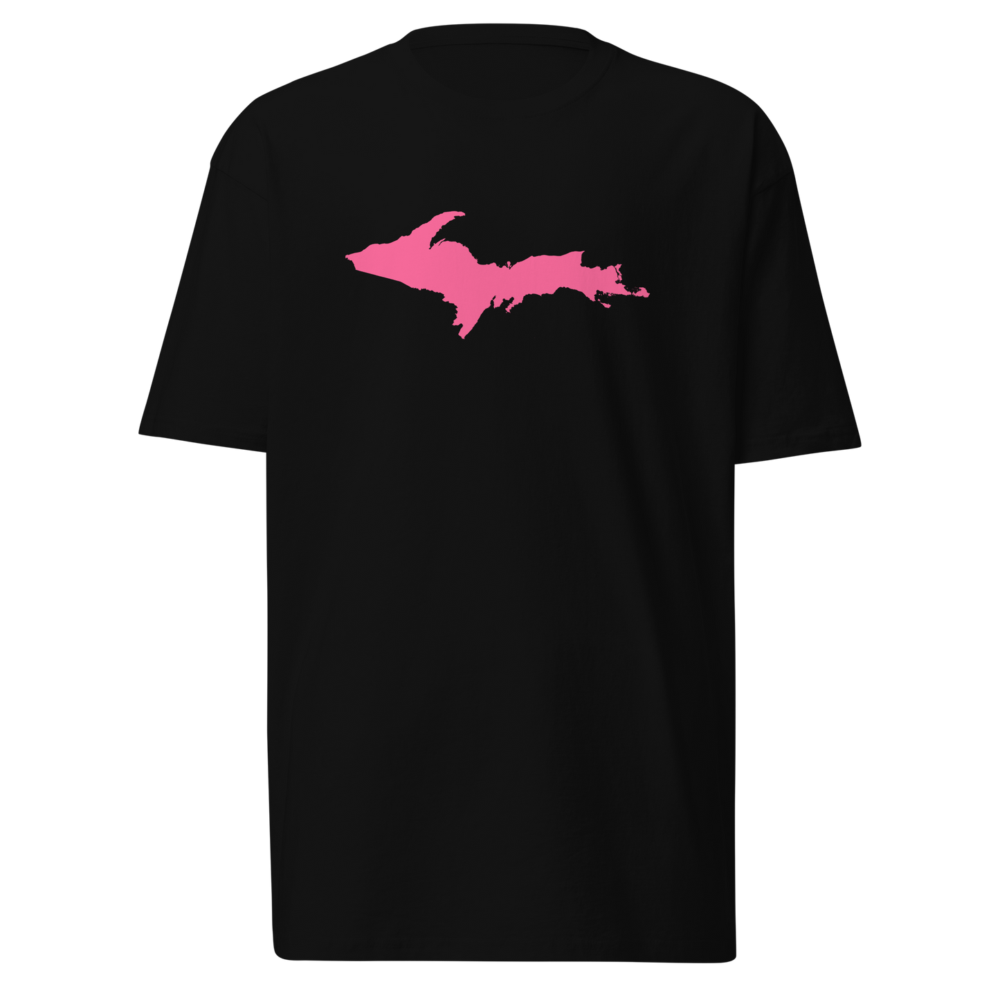 Michigan Upper Peninsula T-Shirt (w/ Pink UP Outline) | Men's Heavyweight