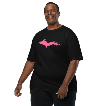 Michigan Upper Peninsula T-Shirt (w/ Pink UP Outline) | Men's Heavyweight