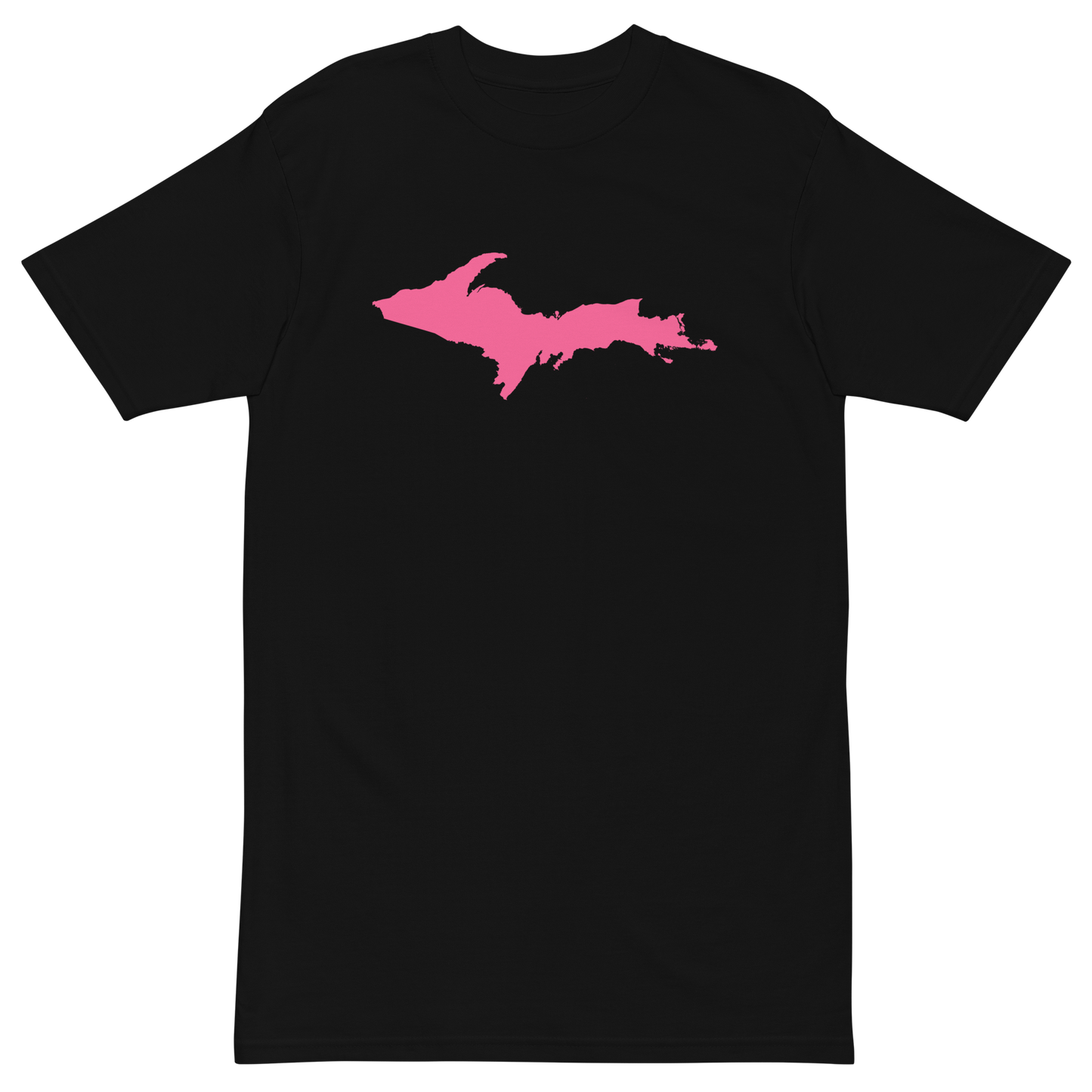 Michigan Upper Peninsula T-Shirt (w/ Pink UP Outline) | Men's Heavyweight