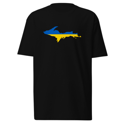 Michigan Upper Peninsula T-Shirt (w/ UP Ukraine Flag) | Men's Heavyweight