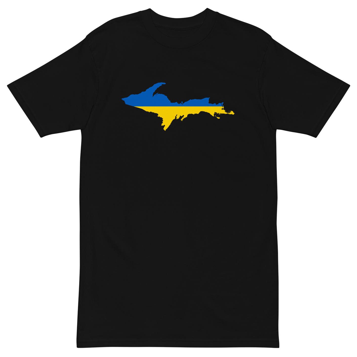 Michigan Upper Peninsula T-Shirt (w/ UP Ukraine Flag) | Men's Heavyweight