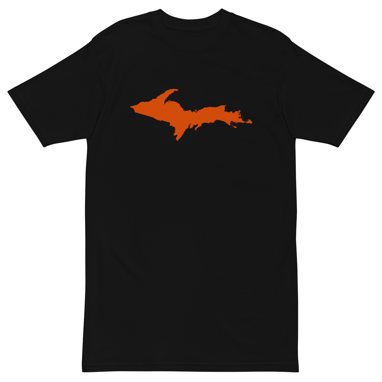 Michigan Upper Peninsula T-Shirt (w/ Orange Outline) | Men's Heavyweight