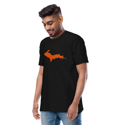 Michigan Upper Peninsula T-Shirt (w/ Orange Outline) | Men's Heavyweight