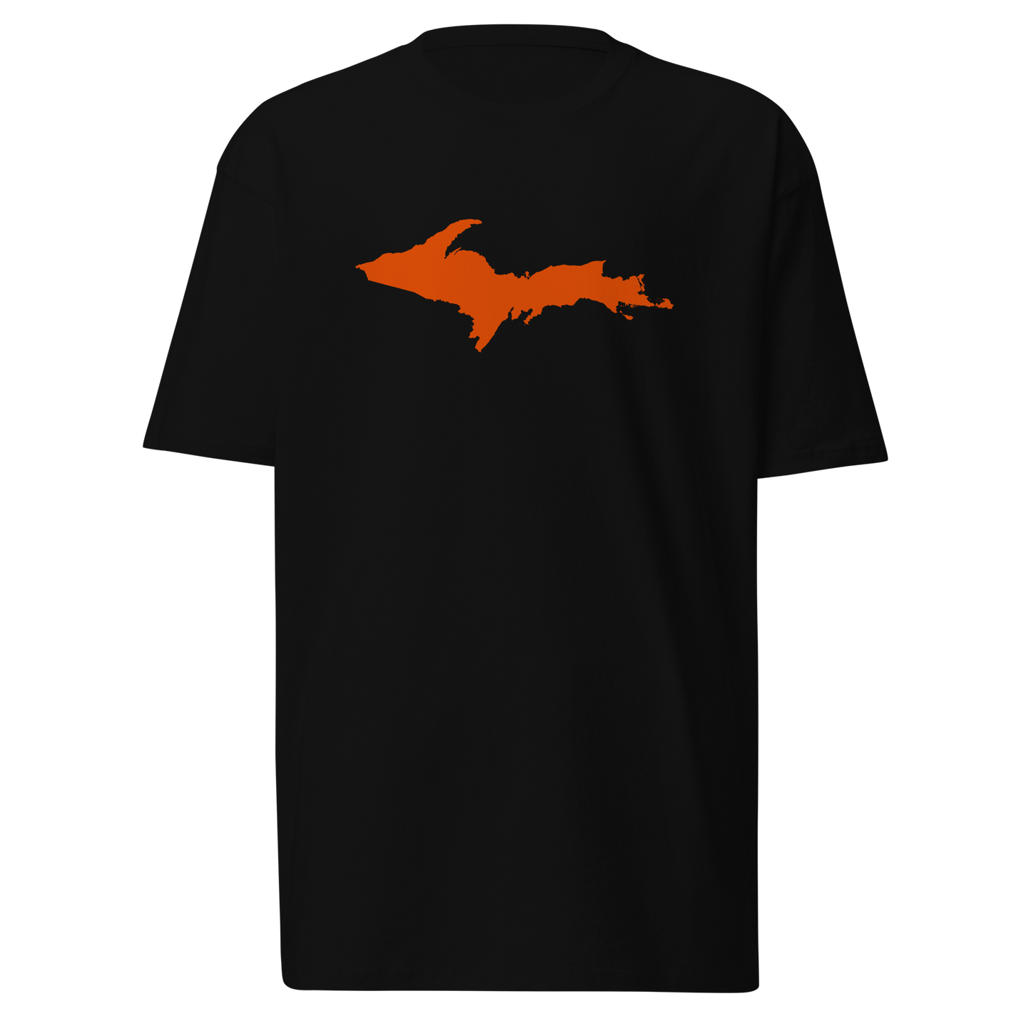 Michigan Upper Peninsula T-Shirt (w/ Orange Outline) | Men's Heavyweight