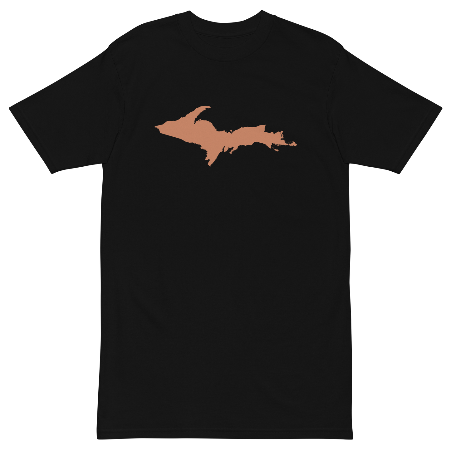 Michigan Upper Peninsula T-Shirt (w/ Copper Outline) | Men's Heavyweight
