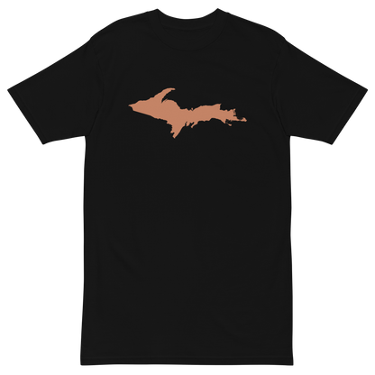 Michigan Upper Peninsula T-Shirt (w/ Copper Outline) | Men's Heavyweight