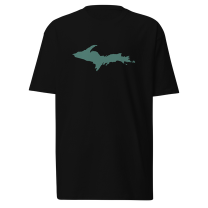 Michigan Upper Peninsula T-Shirt (w/ Copper Green UP Outline) | Men's Heavyweight