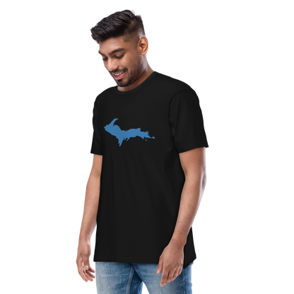 Michigan Upper Peninsula T-Shirt (w/ Blue UP Outline) | Men's Heavyweight