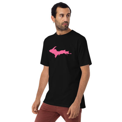 Michigan Upper Peninsula T-Shirt (w/ Pink UP Outline) | Men's Heavyweight