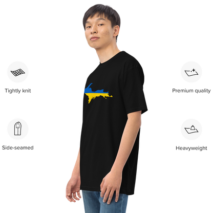 Michigan Upper Peninsula T-Shirt (w/ UP Ukraine Flag) | Men's Heavyweight