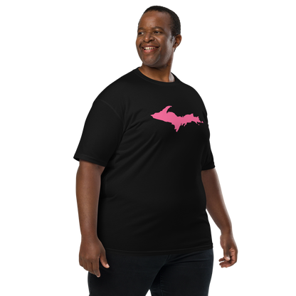 Michigan Upper Peninsula T-Shirt (w/ Pink UP Outline) | Men's Heavyweight