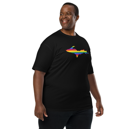 Michigan Upper Peninsula T-Shirt (w/ UP Rainbow Pride Flag) | Men's Heavyweight