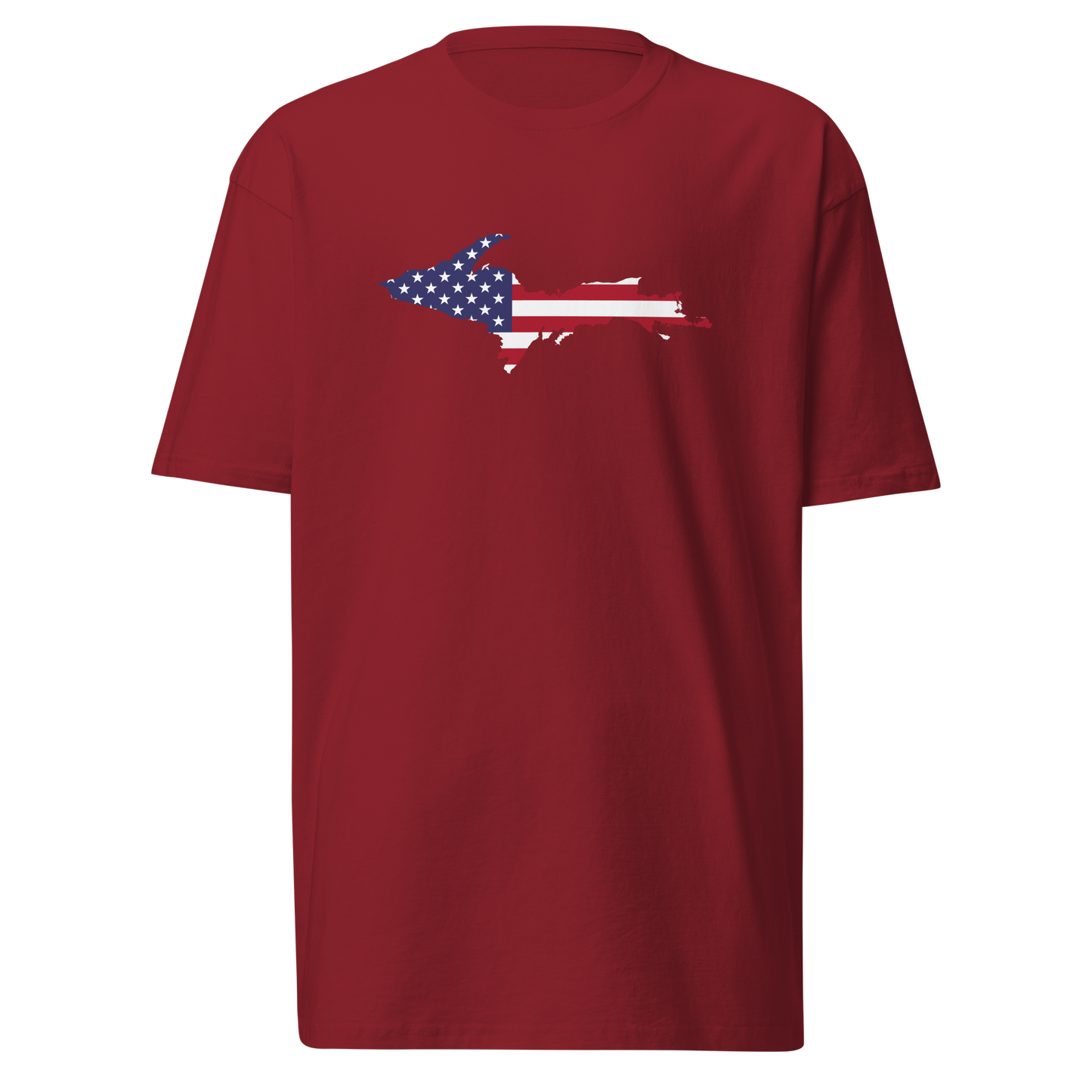 Michigan Upper Peninsula T-Shirt (w/ UP USA Flag) | Men's Heavyweight