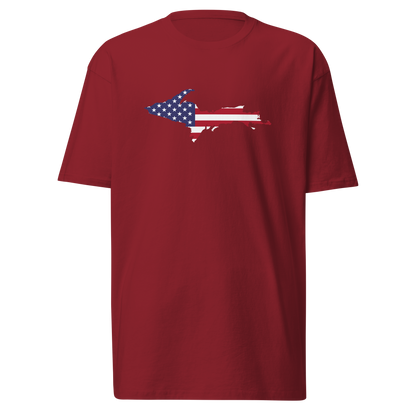 Michigan Upper Peninsula T-Shirt (w/ UP USA Flag) | Men's Heavyweight