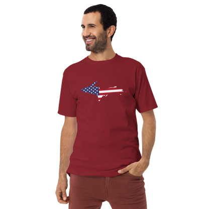 Michigan Upper Peninsula T-Shirt (w/ UP USA Flag) | Men's Heavyweight