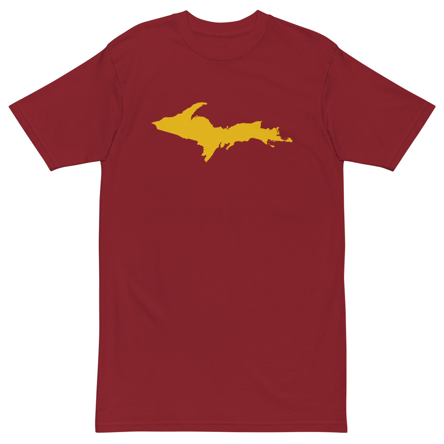 Michigan Upper Peninsula T-Shirt (w/ Gold UP Outline) | Men's Heavyweight