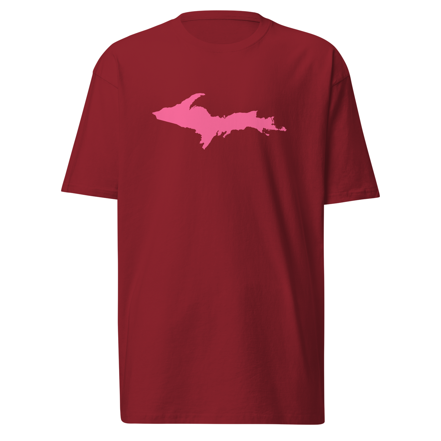 Michigan Upper Peninsula T-Shirt (w/ Pink UP Outline) | Men's Heavyweight