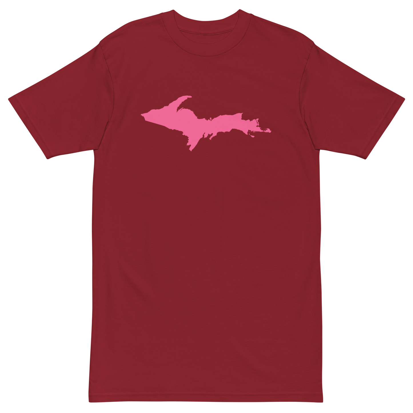 Michigan Upper Peninsula T-Shirt (w/ Pink UP Outline) | Men's Heavyweight