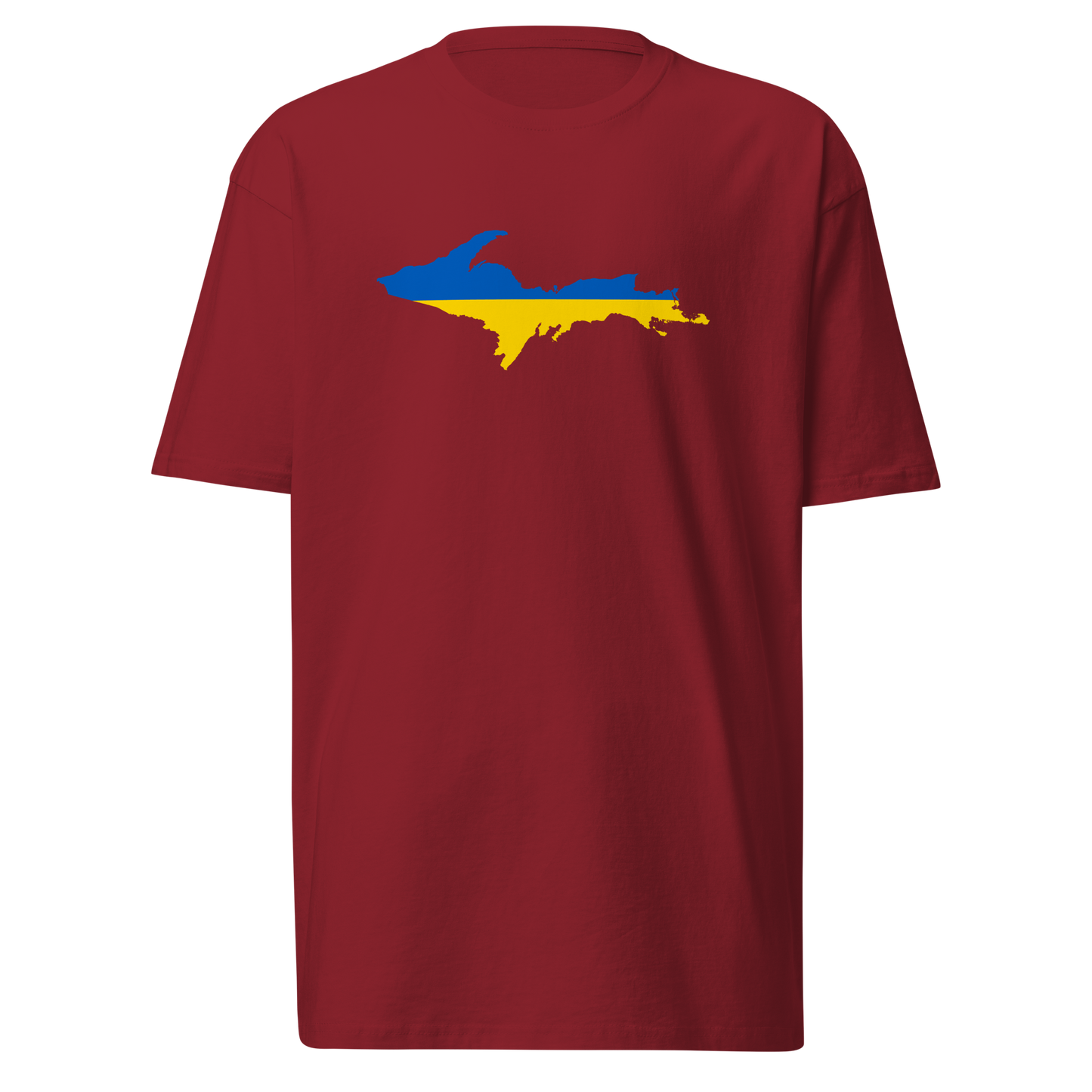 Michigan Upper Peninsula T-Shirt (w/ UP Ukraine Flag) | Men's Heavyweight