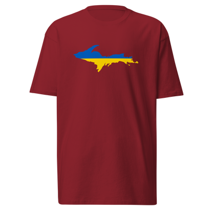 Michigan Upper Peninsula T-Shirt (w/ UP Ukraine Flag) | Men's Heavyweight