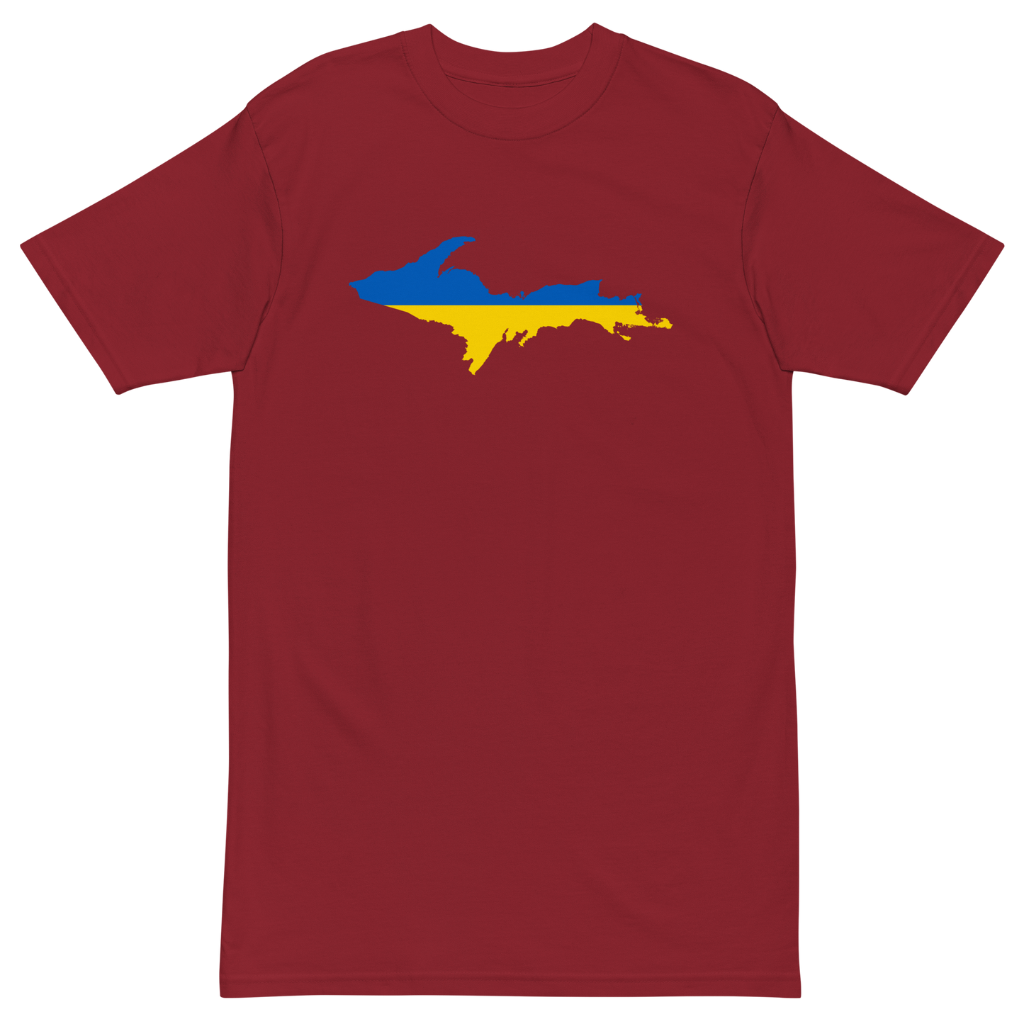 Michigan Upper Peninsula T-Shirt (w/ UP Ukraine Flag) | Men's Heavyweight