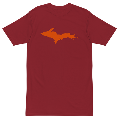 Michigan Upper Peninsula T-Shirt (w/ Orange Outline) | Men's Heavyweight