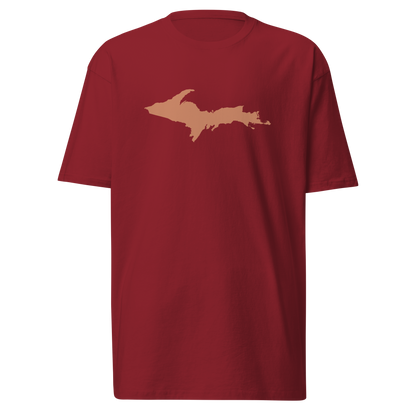 Michigan Upper Peninsula T-Shirt (w/ Copper Outline) | Men's Heavyweight