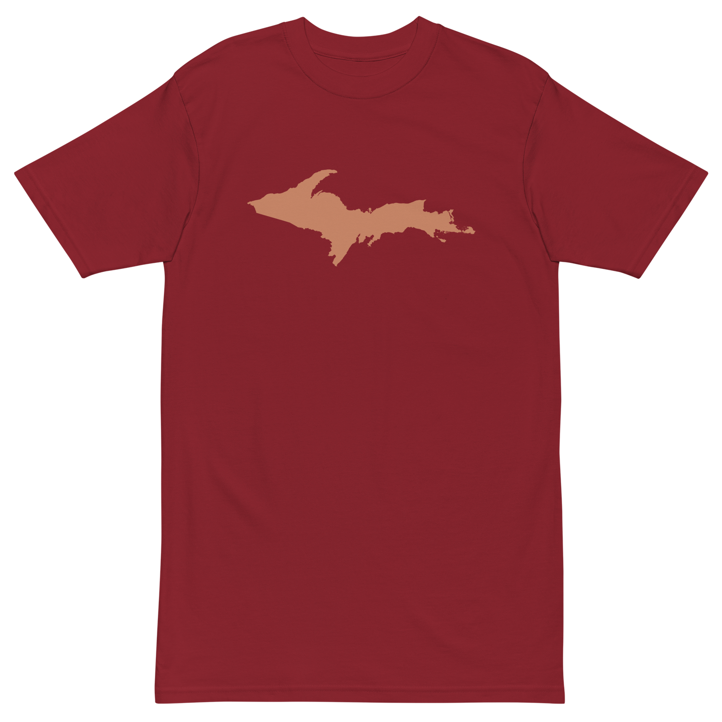 Michigan Upper Peninsula T-Shirt (w/ Copper Outline) | Men's Heavyweight