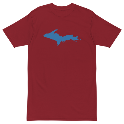 Michigan Upper Peninsula T-Shirt (w/ Blue UP Outline) | Men's Heavyweight